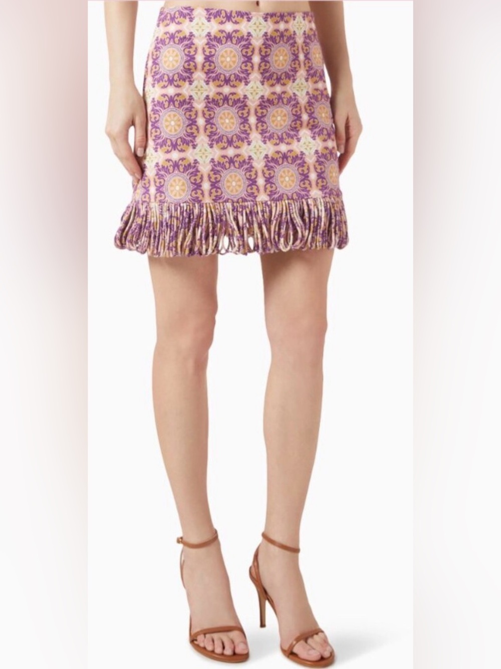Fringe Resort Skirt Vacation Beach Swim Cover Up Adriana Degreas NWT L